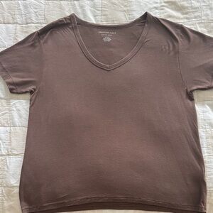 American Eagle Outfitters Chocolate Short Sleeve Tee